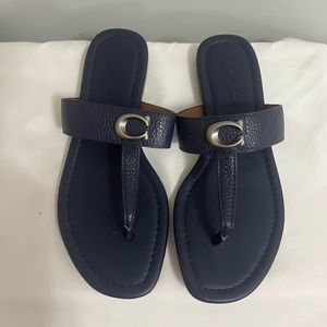 Coach blue leather sandals size 6